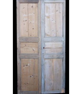 2 portes en chêne et sapin 19e 123x234