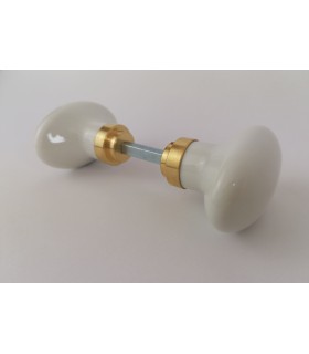 BOUTON NEUF Bouton porcelaine blanche ovale